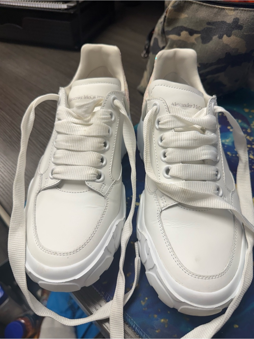 Alexander McQueen White Leather Chunky Sole Sneakers